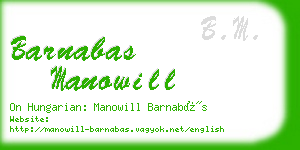 barnabas manowill business card